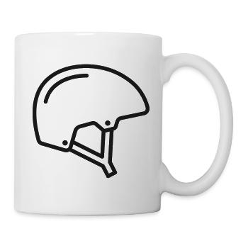 Icône de la ligne de casques de scooter vélo Skate Symbole de sécurité - Mug blanc - blanc - Droite