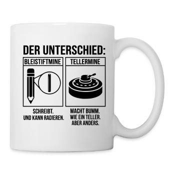 Unterschied Bleistiftmine und Tellermine - Tasse - Weiß - Rechts