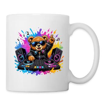 Teddy Bear DJ Neon Splash - Mug blanc - blanc - Droite