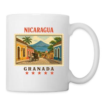 Nicaragua Granada Vintage Reisemarke - Tasse - Weiß - Rechts