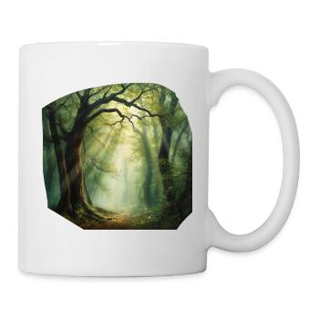 Lichtpfad im Wald - Tasse - Weiß - Rechts
