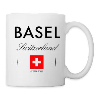Bâle Suisse Coordonnées Souvenir de voyage - Mug blanc - blanc - Droite