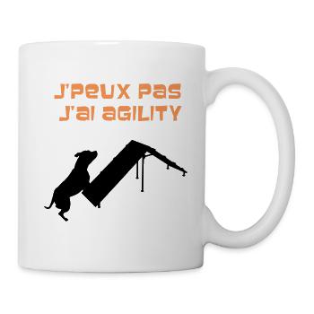 Staffie j'peux pas j'ai agility sport - 001 - Mug blanc - blanc - Droite