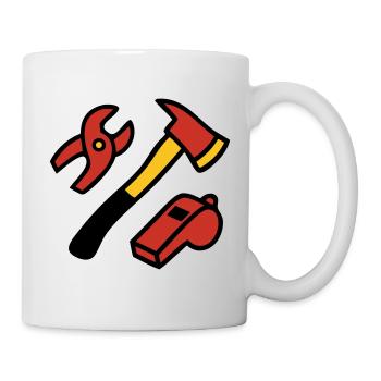 Feuerwehr Werkzeug Grafik - Tasse - Weiß - Rechts