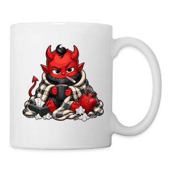 Winterdämon mit Heißgetränk - Tasse - Weiß - Rechts