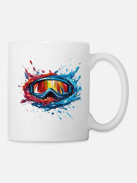 Snowboarding Brille - Tasse - Weiß