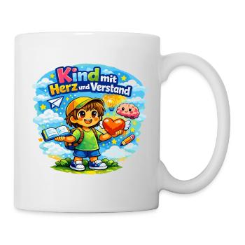 Kind mit Herz und Verstand - Tasse - Weiß - Rechts