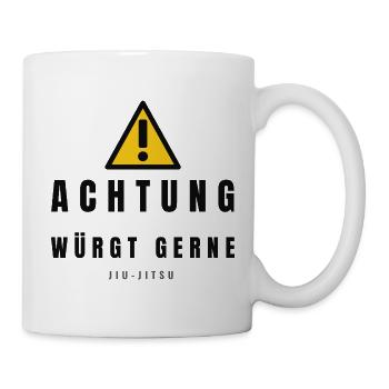 Achtung Jiu Jitsu Warnzeichen - Tasse - Weiß - Rechts