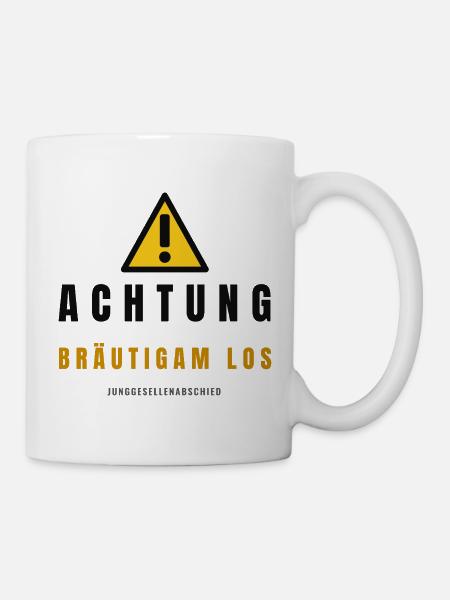 Achtung Brautpaar Junggesellenabschied - Tasse - Weiß