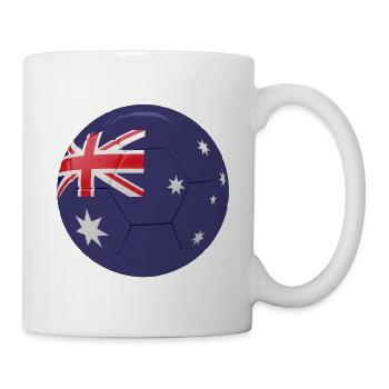 AUSTRALIENS FLAGGE AUF EINEM FUSSBALL - Tasse - Weiß - Rechts