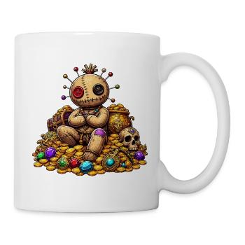 Genähte Voodoo Puppe Schatzpirat im Gold - Tasse - Weiß - Rechts