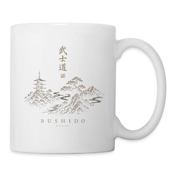 Bushidō Tokio Landschaft Gold - Tasse - Weiß - Rechts