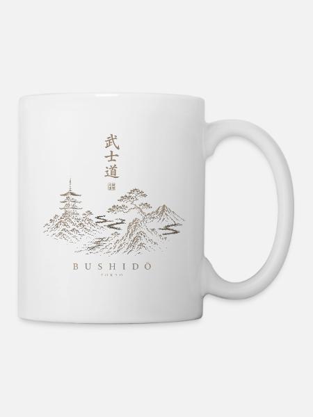 Bushidō Tokio Landschaft Gold - Tasse - Weiß