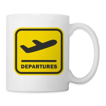 Flughafenabflugschild Symbol Flugterminal Symbo - Tasse - Weiß - Rechts