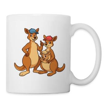 Känguru Familie - Tasse - Weiß - Rechts