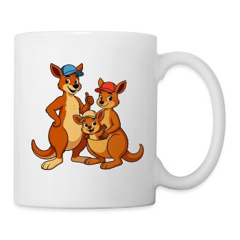 Kangaroo Family Cartoon - Mug - white - Right
