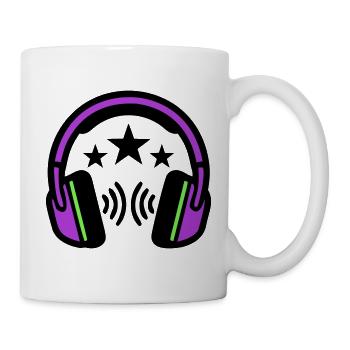 DJ Kopfhoerer Sound Logo - Tasse - Weiß - Rechts