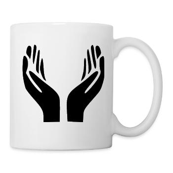 Open Hands Hand Gesture - Mug - white - Right