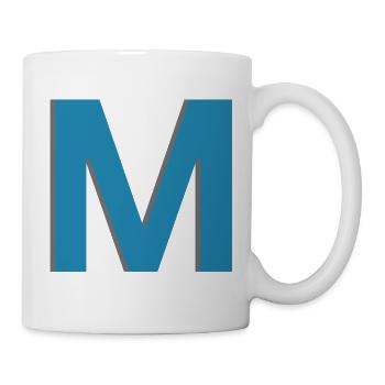Signe Lettre M - Lettrage postal - Mug blanc - blanc - Droite