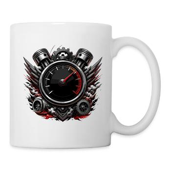 Emblème du compteur de vitesse moteur dynamique - Mug blanc - blanc - Droite