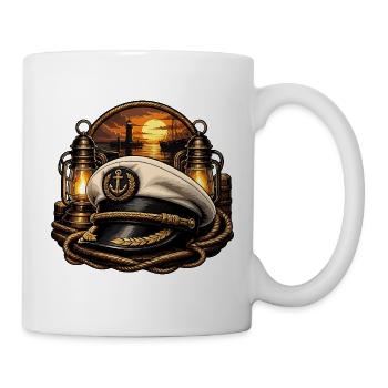 Chapeau de capitaine à la lumière du soir - Mug blanc - blanc - Droite