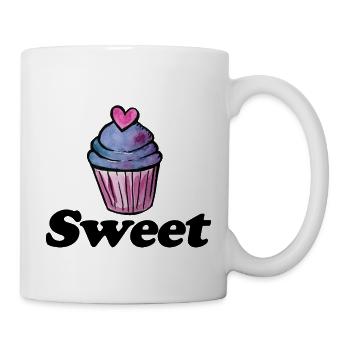 Cœur de cupcake aquarelle pastel - Mug blanc - blanc - Droite