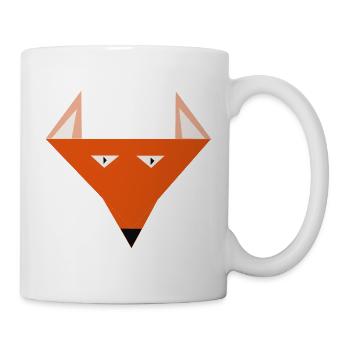 Tête de renard géométrique - Mug blanc - blanc - Droite