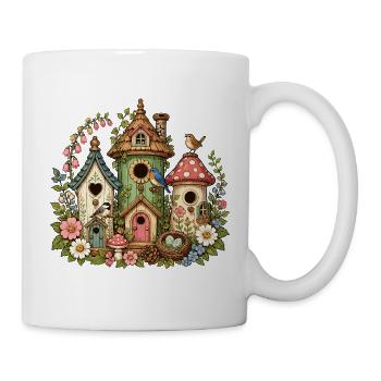 Zauberwald Vogelhäuschen Flora - Tasse - Weiß - Rechts