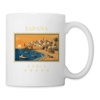 Spanien Cádiz Vintage Reisemarke - Tasse - Weiß - Rechts