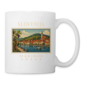 Marque de voyage vintage de Maribor en Slovénie - Mug blanc - blanc - Droite