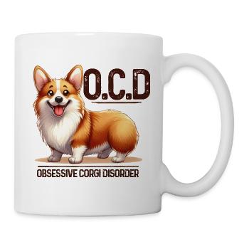 Corgi-OCD Lustige Corgi-Hundeliebhaber-Design-Merch - Tasse - Weiß - Rechts