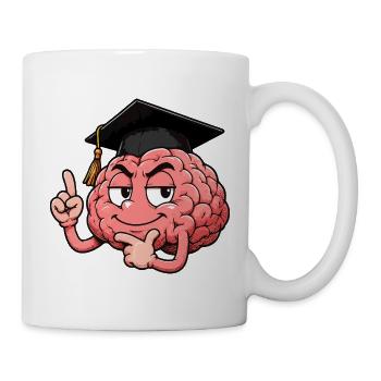 Gehirn mit Abschlusskappe - Tasse - Weiß - Rechts