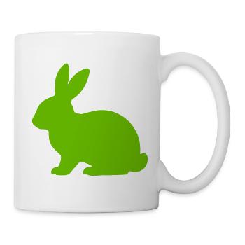 Heller Hase Silhouette - Tasse - Weiß - Rechts
