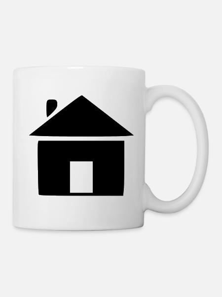 Haus minimal Bauherr Richtfest Geschenk - Tasse - Weiß