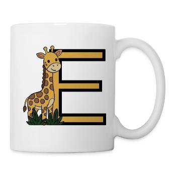 Giraffe mit Buchstabe E - Tasse - Weiß - Rechts