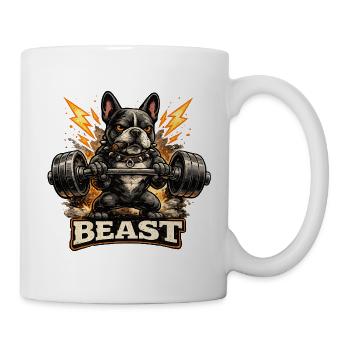 Beast Bulldog Kraftheben - Tasse - Weiß - Rechts