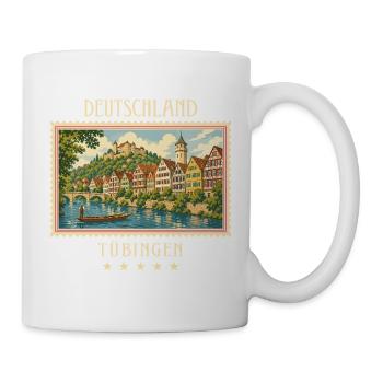 Deutschland Tübingen Vintage Reisemarke - Tasse - Weiß - Rechts