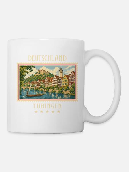Deutschland Tübingen Vintage Reisemarke - Tasse - Weiß