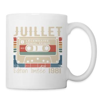 Juli 1981 Geburtstagsgeschenk Juli 1981 - Tasse - Weiß - Rechts
