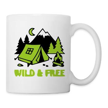 Camping Zelt Natur Grafik - Tasse - Weiß - Rechts