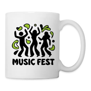 Tanzende Leute Musik Logo - Tasse - Weiß - Rechts