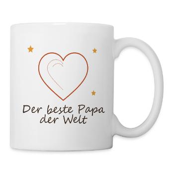 Der beste Papa der Welt Herzdesign - Tasse - Weiß - Rechts