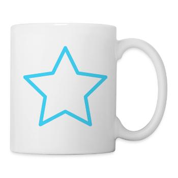 Neon Sternenrahmen Blau - Tasse - Weiß - Rechts