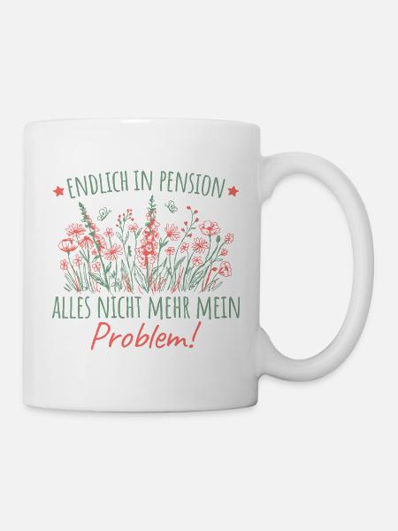 Pensionärin Wildblumen Abschied Kollegin Pension - Tasse - Weiß