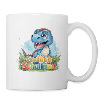 Süßer Baby Dino Endlich Schulkind 2026 T-Rex - Tasse - Weiß - Rechts