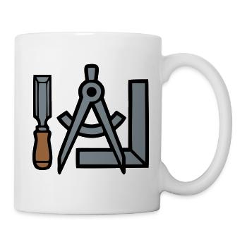 Tischler Werkzeuge Grafik - Tasse - Weiß - Rechts