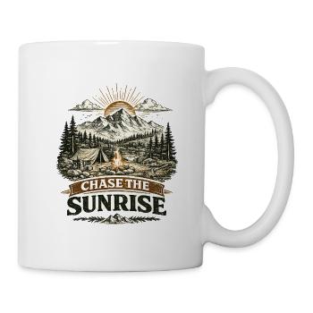 Chase the Sunrise | Camping Design - Tasse - Weiß - Rechts