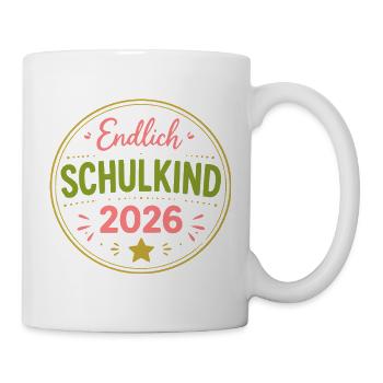 Endlich Schulkind 2026 - Tasse - Weiß - Rechts