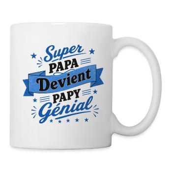 Supervater wird großartiger Opa – Ankündigung - Tasse - Weiß - Rechts