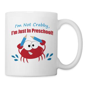 Crabe de maternelle avec des crayons - Mug blanc - blanc - Droite